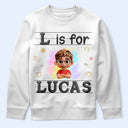 Back To School, Gift For Kids, Adorable, Icon - Faux Embroidery Chenille Initial & Name - Personalized T Shirt