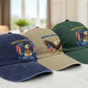 America 250th,Independence Day,Gift For Yourself,Proud,Custom Text - Faux Embroidery Effect America 250th Anniversary - Personalized Vintage Washed Denim Cap