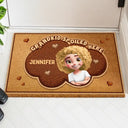 Gift For Grandma,Gift For Grandpa,Grandpa - Grandkids,Grandma - Grandkids,Gift For Women,Gift For Men,Happy - Faux Embroidery Effect Grandkids Spoiled Here - Personalized Coconut Doormat