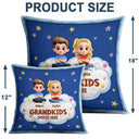 Gift For Grandma,Gift For Grandpa,Grandpa - Grandkids,Grandma - Grandkids,Gift For Women,Gift For Men,Happy - Faux Embroidery Effect Spoiled Grandkids Live Here - Personalized Pillow