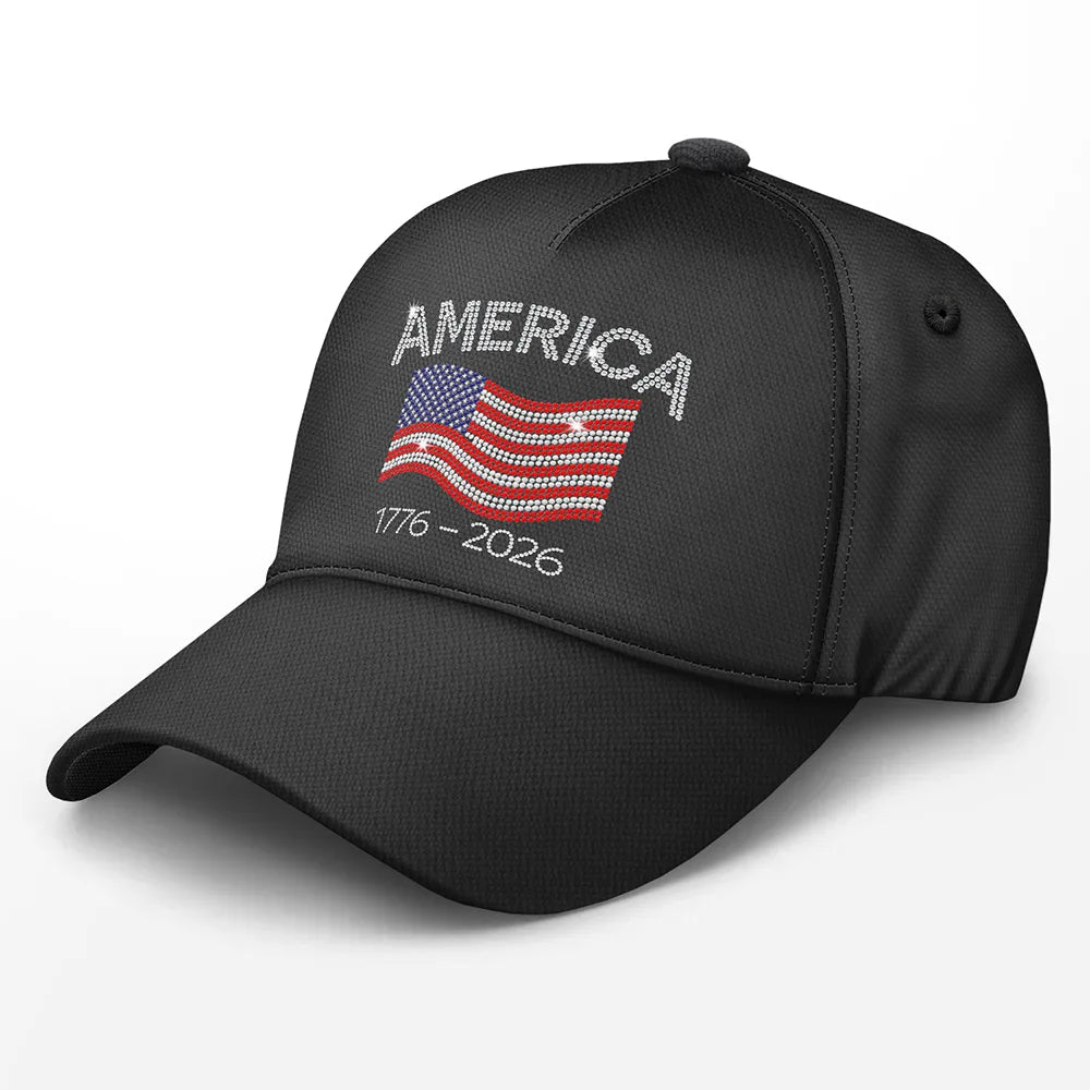 Gift For Men,No Custom,Independence Day,America 250th,Happy,Gift For Women,Gift For Yourself - Faux Rhinestone Effect USA Stars And Stripes - Classic Cap