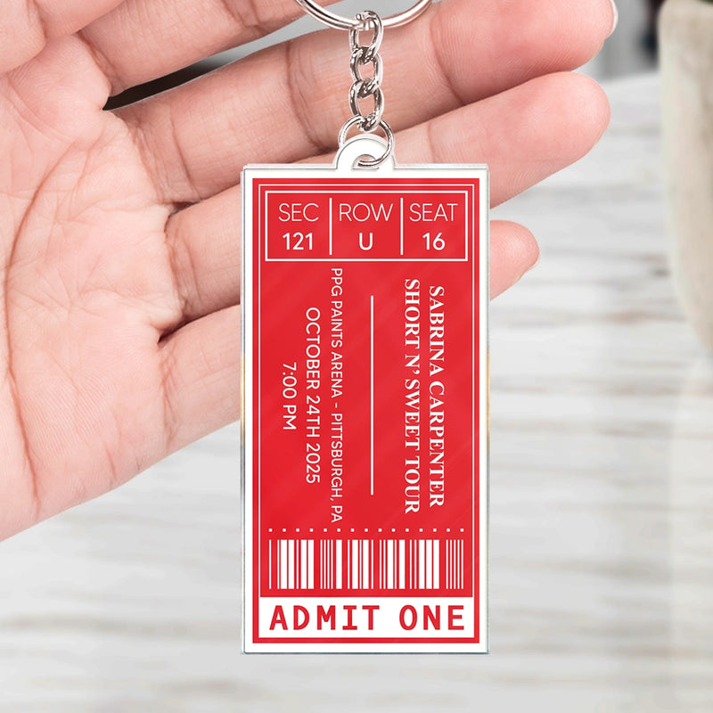 Gift For Yourself,Happy - Favorite Concert Ticket - Personalized Acrylic Keychain