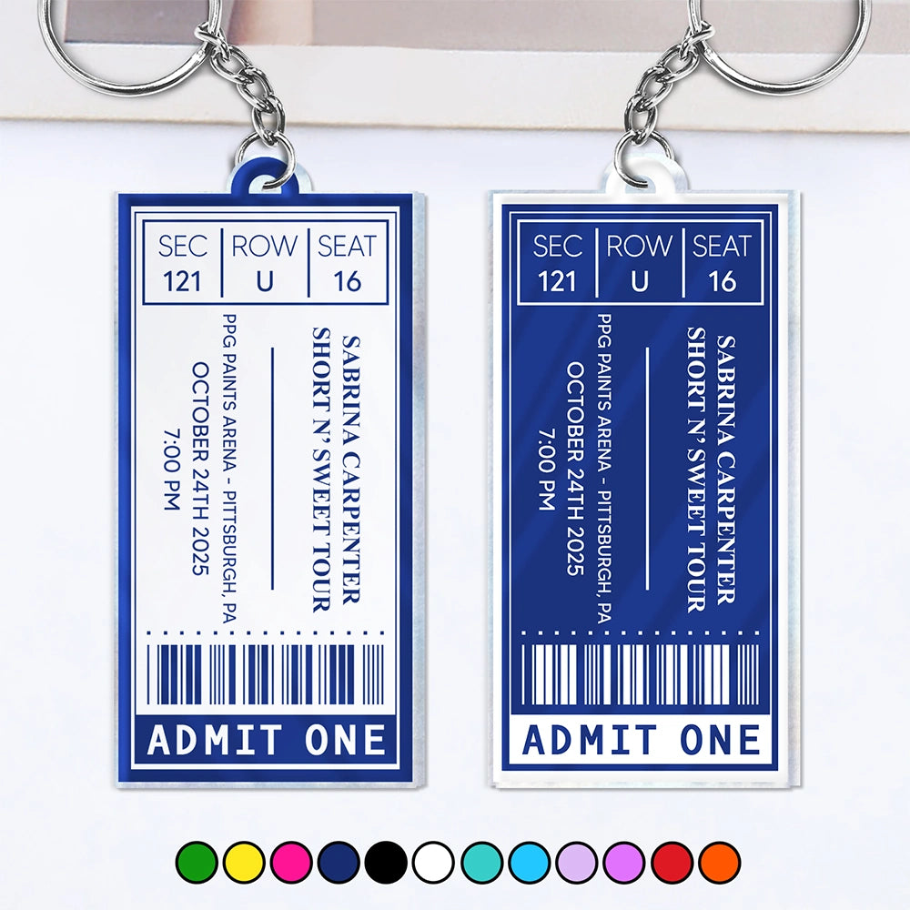 Favorite Concert Ticket - Personalized Acrylic Keychain