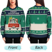 Dog Lovers,Christmas,Funny,Pet Lovers - Feliz Navidog Truck Red - Personalized Unisex Ugly Sweater