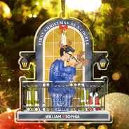 Gift For Couples, Gift For Women, Gift For Men, Christmas, Love, Happy - First Christmas As A Couple - Personalized Custom Shaped Acrylic Ornament