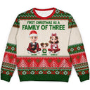 Christmas,Family,New baby,Happy - First Christmas As Family - Personalized Unisex Ugly Sweater