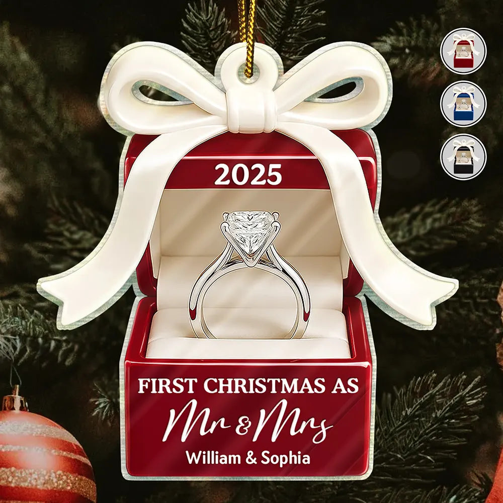 First Christmas As Mr. & Mrs. - Personalized Custom Shaped Acrylic Ornament