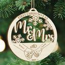 Christmas,Gift For Couples,Gift For Husband,Gift For Wife,Happy - First Christmas Couple Holding Hands - Personalized Custom Shaped Wooden Ornament