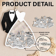 First Christmas Ornament Couple Bride & Groom - Personalized 3-Layered Acrylic Shaker Ornament