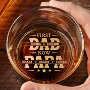 Gift For Grandpa,Gift For Father,Non-Eng,Proud - First Dad Now Grandpa - Personalized Engraved Whiskey Glass