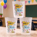 Adorable,Teacher,Back To School,Warp Text - First Day Of School Teacher Name Pennant - Personalized Frosted Cups
