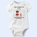 New Dad, Gift For Father, Happy - First Father Day With Baby - Personalized Combo T Shirt And Baby Onesie