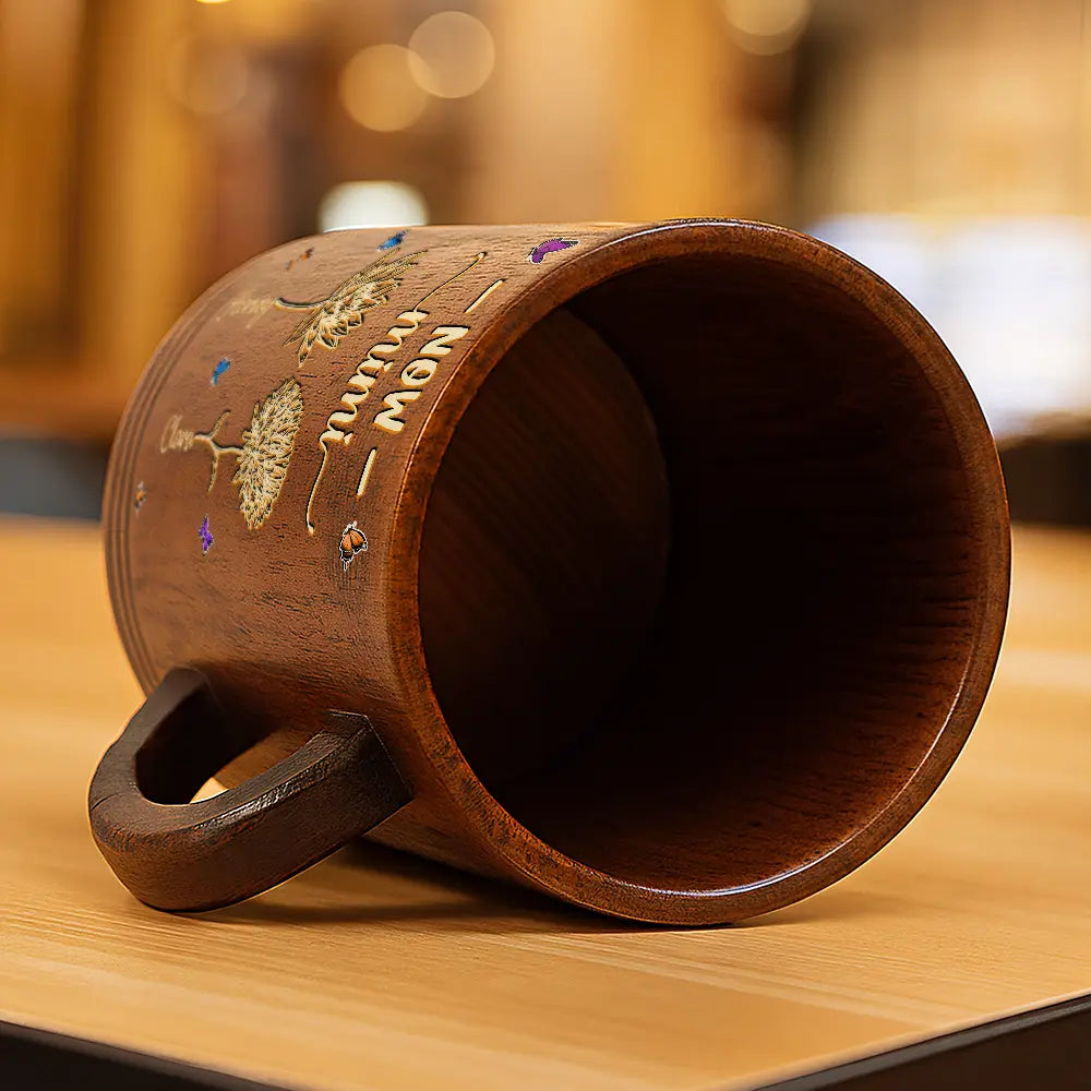 Gift For Mother,Gift For Grandma,Happy - First Mom Now Grandma - Personalized Wooden Mug