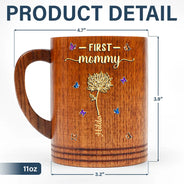 Gift For Mother,Gift For Grandma,Happy - First Mom Now Grandma - Personalized Wooden Mug