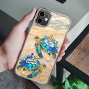 Gift For Grandma,Grandma - Grandkids,Gift For Mother,Beach,Happy,Non-Eng,Icon,Proud - First Mom Now Grandma Turtle - Personalized Clear Phone Case