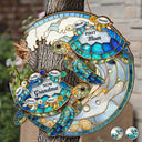Gift For Grandma,Grandma - Grandkids,Gift For Mother,Beach,Happy,Non-Eng,Icon,Grateful - First Mom Now Grandma Turtle - Personalized Custom Shaped Wood Sign