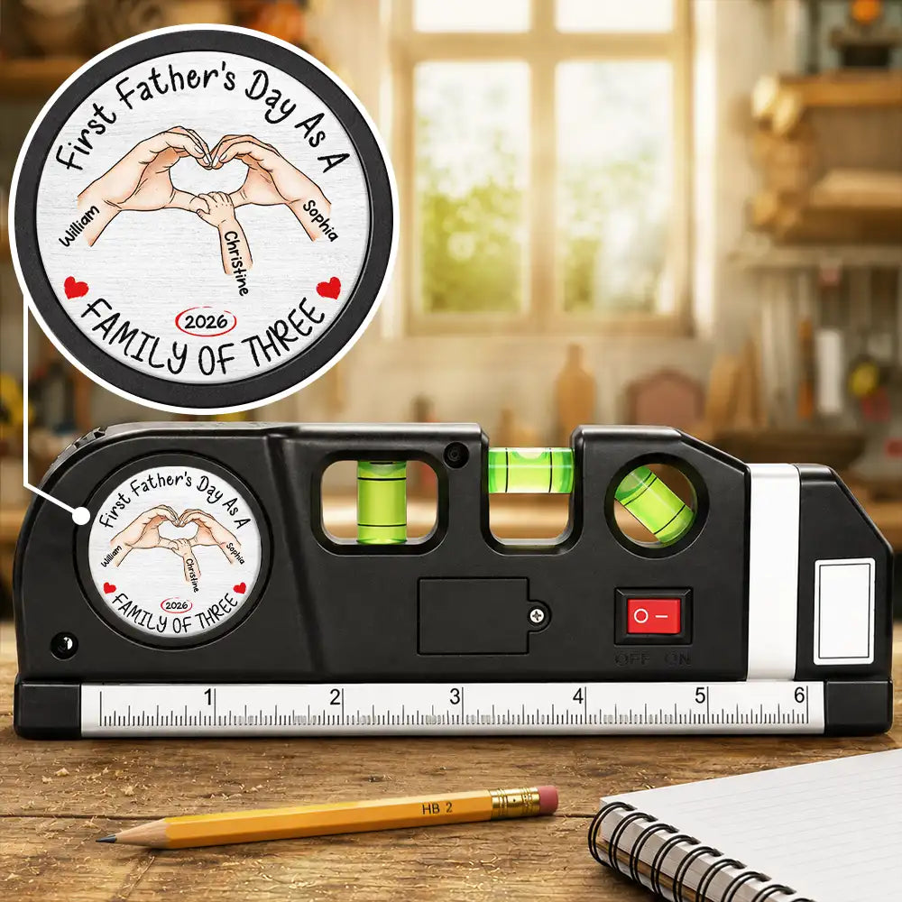 First Time As Family Of Three - Personalized Laser Level Tool