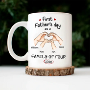 Gift For Mother,Gift For Father,Gift For Kids,Gift For Men,Gift For Women,Happy,Family - First Time Ever As A Family Of Three - Personalized Mug