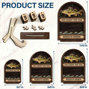 Fish Caught This Year Just One More Cast - Personalized 2-Layered Wooden Tracker Sign