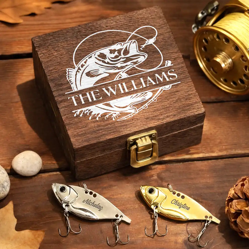 Fishing,Funny,Gift For Men,Gift For Women - Fish Name Monogram - Personalized Metal Fish Lure Set