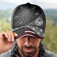 Gift For Husband,Gift For Father,Happy,Gift For Grandpa,Gift For Men - Fist Bump Best Dad Ever Papa Flag - Personalized Classic Cap 