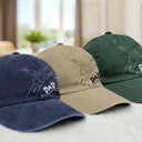 Gift For Husband,Gift For Father,Happy,Gift For Grandpa,Gift For Men - Fist Bump, Best Friends For Life Daddy - Personalized Vintage Washed Denim Cap