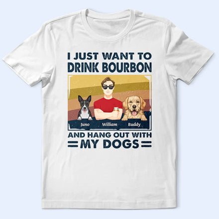 Flat Art I Like Beer & Hang Out With My Dogs - Personalized T Shirt