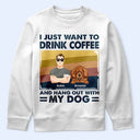 Pet Lovers, Pet Dad, Happy - Flat Art I Like Beer & Hang Out With My Dogs - Personalized T Shirt
