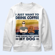Pet Lovers, Pet Dad, Happy - Flat Art I Like Beer & Hang Out With My Dogs - Personalized T Shirt