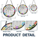 Gift For Women, Gift For Bestie, Old Best friends, Love - Floral Frame Grow An Old Friend - Personalized Stained Glass Window Hanging Suncatcher