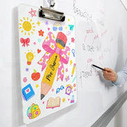 Back To School, Teacher, Adorable, Custom Text - Floral Pencil With Name - Personalized Acrylic Clipboard
