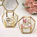 Gift For Yourself,Gift For Women,Gift For Men - Flower Butterfly Monogram - Personalized Glass Jewelry Box