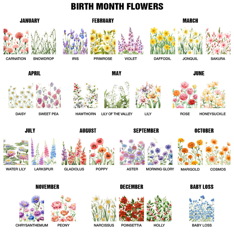 Gift For Yourself, Gift For Women, Icon, Happy - Birth Month Flowers In Bloom - Personalized Fabric Tote Bag
