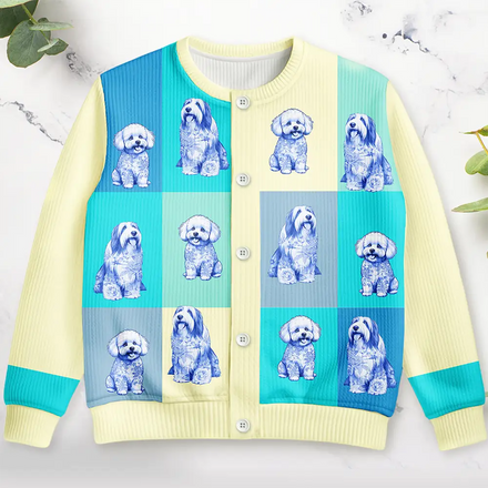 Flowers Toile Dog - Personalized Cardigan
