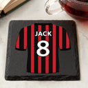 Football,Happy,Gift For Husband,Parents,Gift For Men,Gift For Yourself,Gift For Grandpa,Sport Dad,Gift For Kids - Football Shirt Dad Grandpa Kid - Personalized Slate Coaster