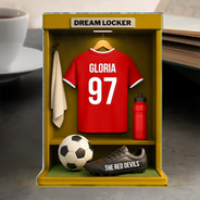 Football,Happy - Football Soccer Locker 3D Effect - Personalized Custom Shaped Acrylic Plaque