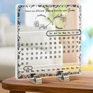 Gift For Bestie,Gift For Sisters,Gift For Mother,Mom - Daughters (Young),Christmas,Love - Forever Bound By Infinity - Personalized Acrylic Perpetual Desk Calendar