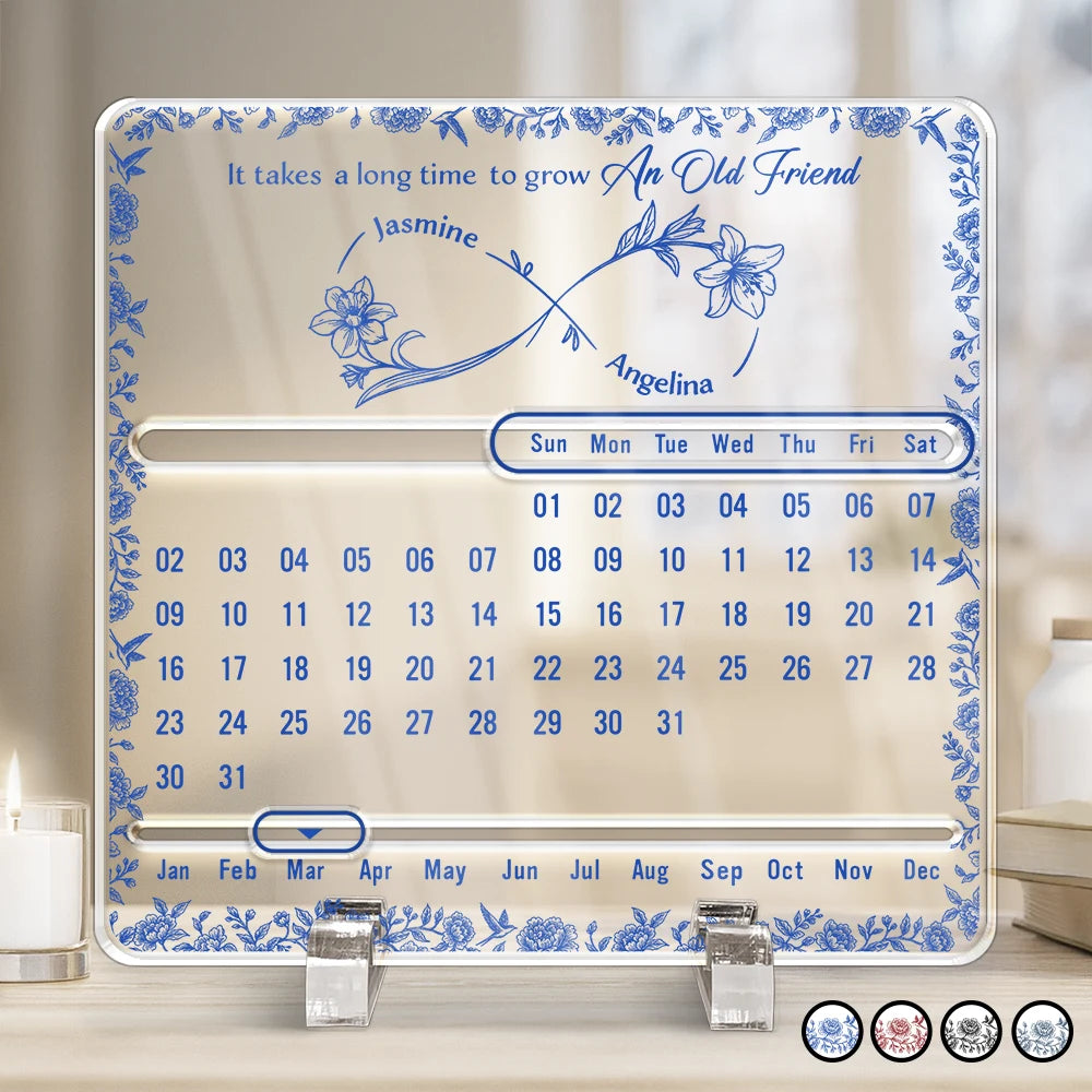 Forever Bound By Infinity - Personalized Acrylic Perpetual Desk Calendar