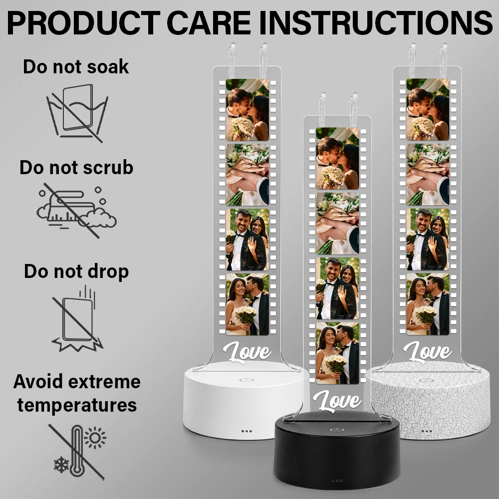 Custom Photo, Gift For Couples, Top Market, Wedding Anniversary, Romantic, Remove BG Photo - Custom Photo Besties Couple Film Strip - Personalized Headphone Stand