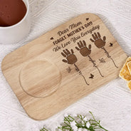 Gift For Grandma,Gift For Grandparents,Gift For Grandpa,Gift For Mother,Love - Forget Mother's Day We Love You Everyday - Personalized Serving Board With Cup Holder