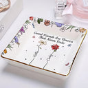 Gift For Bestie,Gift For Sisters,Gift For Women,Gifts For Colleagues,Happy - Friends Are Flowers That Never Fade Birth Flowers - Personalized Ring Dish