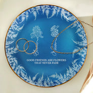 Gift For Bestie,Old Best friends,Love - Frost Birth Flower Grow An Old Friend - Personalized Round Ring Dish