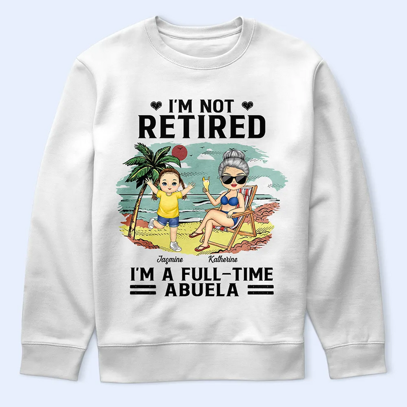 Gift For Grandma,Grandma,Grandkids,Beach - Full-time Grandma Beach View - Personalized T Shirt