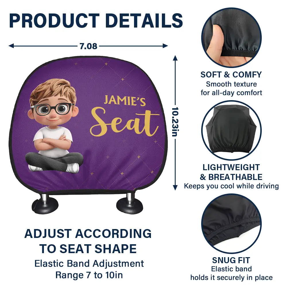 Gift For Yourself,Gift For Couples,Funny - Fun Private Seat Family Couple 3D Effect - Personalized Car Headrest Covers
