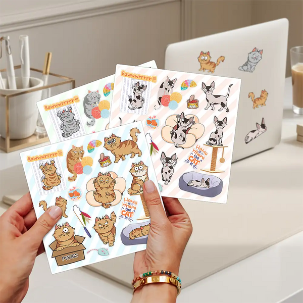 Pet Lovers - Funny Cat - Personalized Custom Vinyl Sticker Sheet