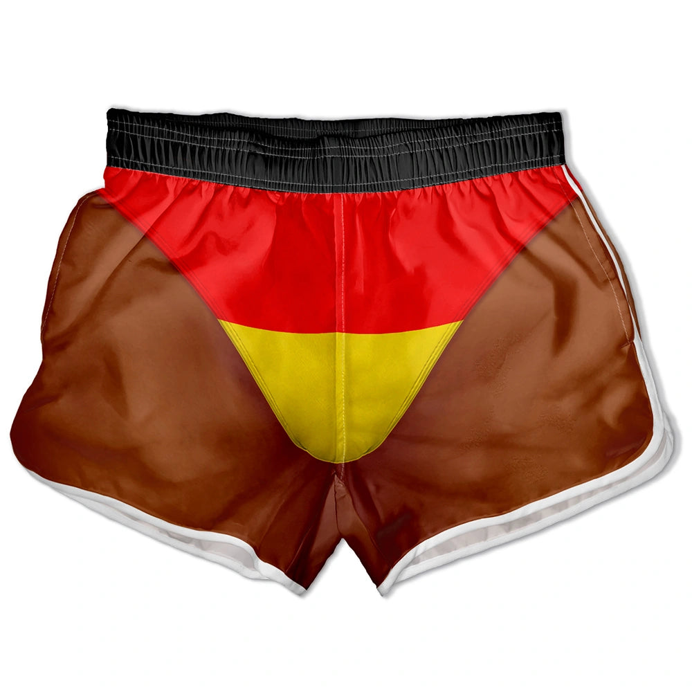 Humorous, Gift For Men, Beach, Gift For Yourself, Summer - Funny 3D Body Swim Trunks Countries Flag - Personalized Unisex Beach Shorts