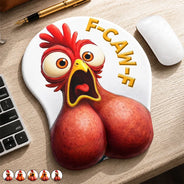 Summer, Gift For Yourself, Humorous, Vector - Funny Chicken F-Caw-F - Personalized Mouse Pad