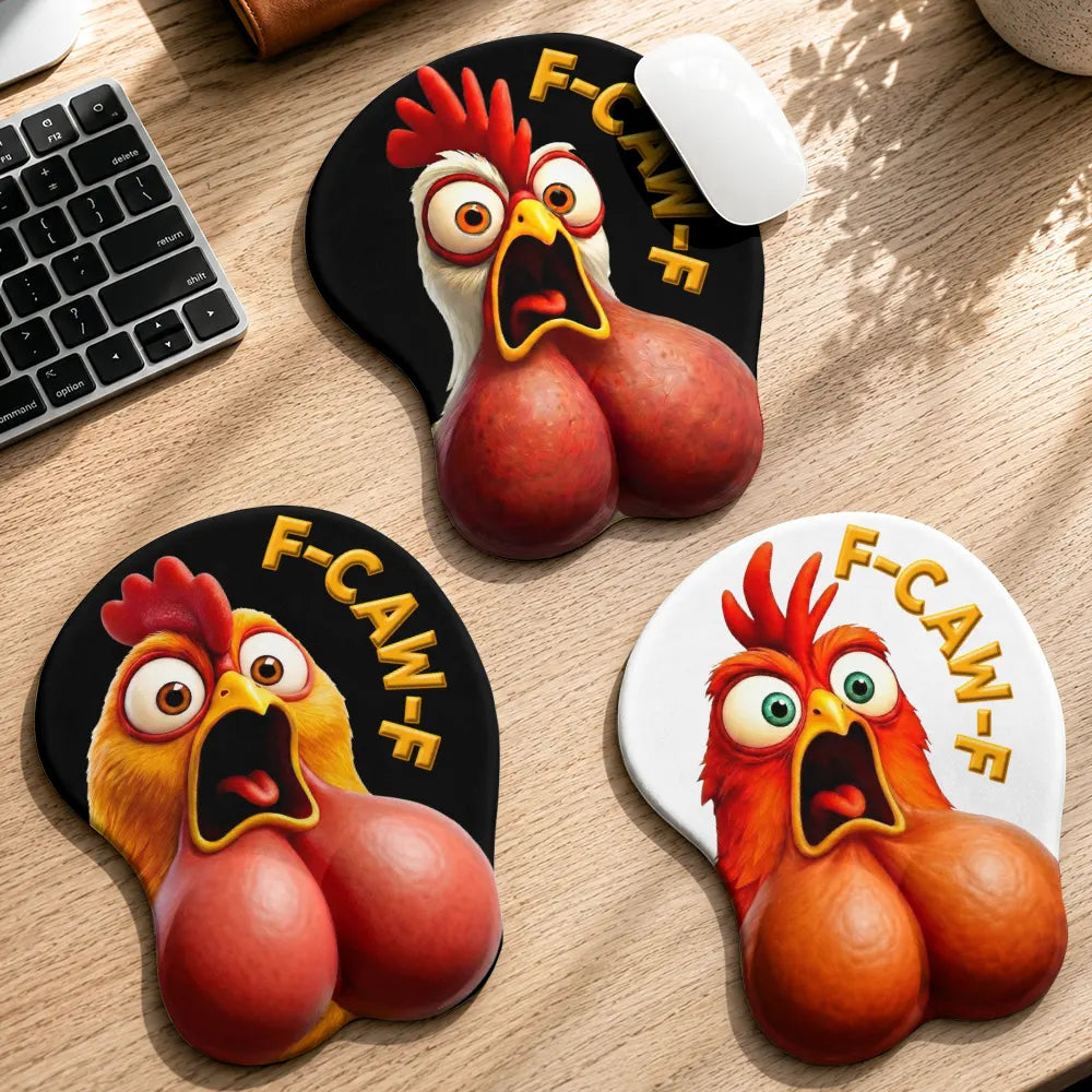 Summer, Gift For Yourself, Humorous, Vector - Funny Chicken F-Caw-F - Personalized Mouse Pad