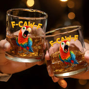 Funny,Gift For Yourself,Gifts For Colleagues,Gift For Bestie - Funny Chicken F-Caw-F - Personalized Whiskey Glass
