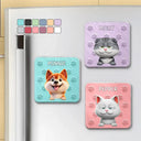 Pet Lovers,Pet Mom,Pet Dad,Pet Couple,Dog Lovers,Dog Mom,Dog Dad,Dog Couple,Cat Lovers,Cat Mom,Cat Dad,Cat Couple - Funny Dog Cat With Paw Pattern - Personalized Acrylic Fridge Magnet